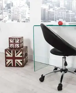 Psací stoly LuxD Skleněný kancelářský stůl Phantom