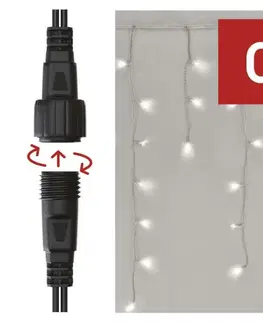 Rampouchy a krápníky EMOS Standard LED spojovací řetěz blikající – rampouchy, 2,5 m, venkovní, studená bílá D1CC02