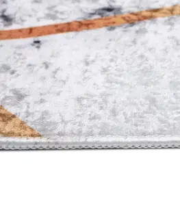 Moderní koberce Šedý trendy koberec s jednoduchým zlatým vzorem