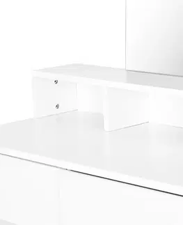 Toaletní stolky MODERNHOME Toaletní stolek Pretty se zrcadlem a zásuvkami bílý