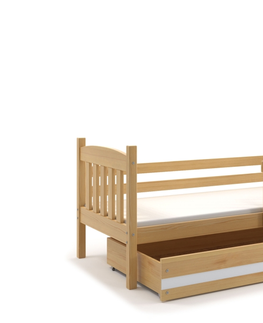 Postele BMS Dětská postel KUBUŠ 1 s úložným prostorem | borovice Barva: Borovice / bílá, Rozměr: 200 x 90 cm