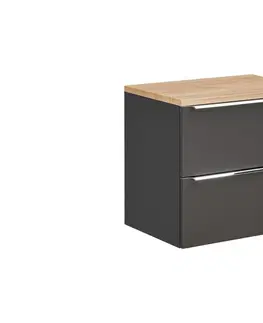 Koupelnový nábytek Comad Umyvadlová skříňka Capri 820 2S černý mat/dub kraft zlatý