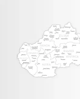 Samolepící tapety Samolepiaca tapeta čiernobiela mapa Slovenskej republiky