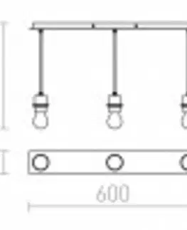 Moderní závěsná svítidla RED - DESIGN RENDL RENDL MORE 60 stropní závěsná základna matný nikl 230V E27 3x42W R11774