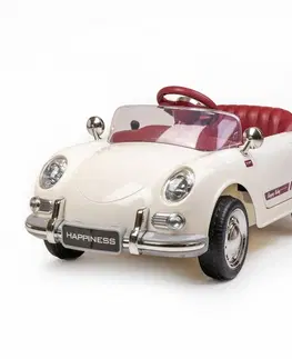 Dětská vozítka a příslušenství Baby Mix Dětské elektrické autíčko Retro Pearl, bílá