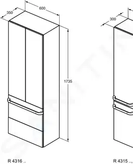 Koupelnový nábytek IDEAL STANDARD Tonic II Nábytková rukojeť 350 mm, chrom R4355AA