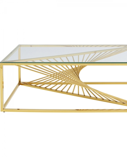 Konferenční stolky KARE Design Zlatý konferenční stolek Laser 120x60cm
