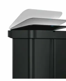 Odpadkové koše Simplehuman Obdélníkový bezdotykový koš s hlasovým a pohybovým ovládáním 34 + 24 l, černá