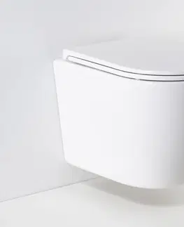 Záchody HOPA Závěsné WC OVALE BASSO RIMLESS se SLIM sedátkem Soft-close OLKLT053ER