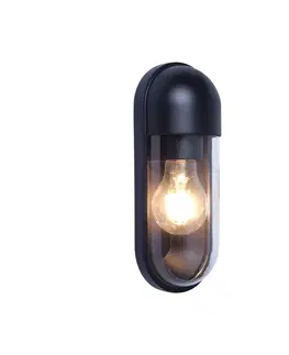 Venkovní nástěnná svítidla Viokef Venkovní nástěnná lampa Cap, černá, výška 24 cm