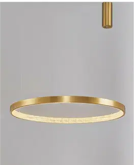 Designová závěsná svítidla NOVA LUCE závěsné svítidlo PRESTON antický zlatý mosazný hliník a akryl LED 50W 230V 3000K IP20 stmívatelné 9285801