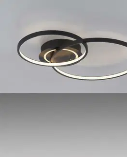 LED stropní svítidla LEUCHTEN DIREKT is JUST LIGHT LED stropní svítidlo černá otočné světelné kruhy samostatně vypínatelné 3000K LD 14540-18