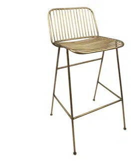 Barové židle Bronzová antik kovová barová židle Vineo - 46*45*91 cm Clayre & Eef 5Y1133