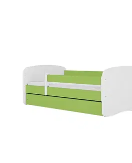 Dětské postýlky Kocot kids Dětská postel Babydreams panda zelená, varianta 70x140, bez šuplíků, s matrací