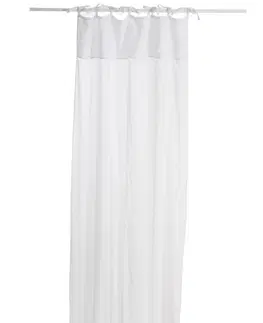 Záclony Bílý bavlněný voál / záclona na zavazování - 140*290cm J-Line by Jolipa 71642