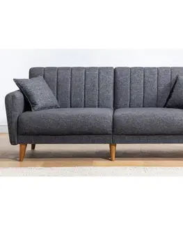 Pohovky a gauče Pohovka s lůžkem AQUA trojmístná tmavě šedá