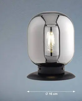 Stolní lampy FISCHER & HONSEL Stolní lampa Regi ze skla, kouřově šedá
