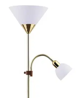 Stojací lampy na čtení Rabalux stojací lampa Action E27 1x MAX 100W + E14 1x MAX 25W zlatá 4060