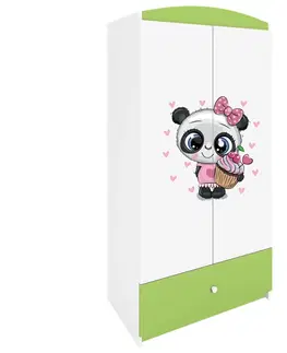 Dětský nábytek Kocot kids Dětská šatní skříň BABYDREAMS Panda zelená