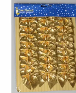 Vánoční dekorace Mašle zlatá 5,5 cm, 24 ks
