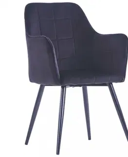 Židle Jídelní židle 4 ks samet / ocel Dekorhome Šedá