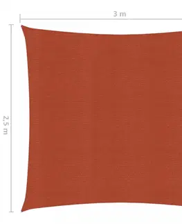 Stínící textilie Stínící plachta obdélníková HDPE 2,5 x 3 m Dekorhome Cihlová