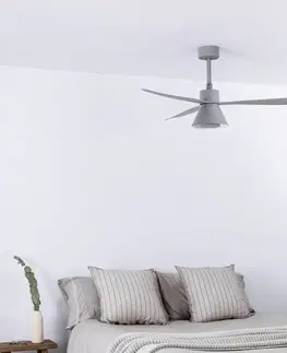 Stropní ventilátory se světlem FARO BARCELONA Stropní ventilátor Amelia Cone, LED světlo, šedá