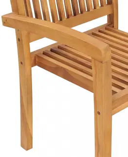 Zahradní židle Zahradní jídelní židle 2 ks teakové dřevo Dekorhome