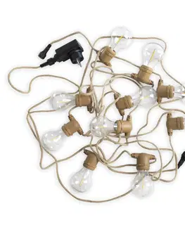 Světelné venkovní řetězy Newgarden Víla Newgarden Allegra LED s jutovým kabelem