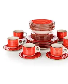 Sady nádobí Banquet 30dílná jídelní sada Spiral Red