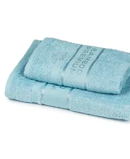 Ručníky 4Home Sada Bamboo Premium osuška a ručník světle modrá, 70 x 140 cm, 50 x 100 cm