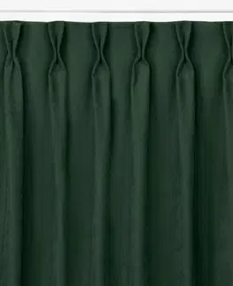 Záclony HOMEDE Závěs MILANA klasický flex 9,5 cm s dvojitým záhybem zelený, velikost 280x245