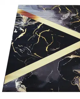 Moderní koberce Luxusní černý koberec se zlatým vzorem Šírka: 160 cm | Dĺžka: 220 cm