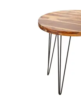 Jídelní stoly LuxD Designový kulatý jídelní stůl Elegant 80 cm Sheesham