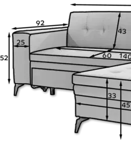 Sedací soupravy Artelta Rohová sedací souprava Solange | levá Solange barva: Omega 91