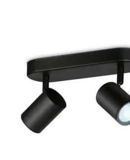 LED bodová svítidla Philips Stropní bodové svítidlo WiZ IMAGEO LED GU10 2x4,9W 2x345lm 2700-6500K IP20 CRI90 černé, stmívatelné