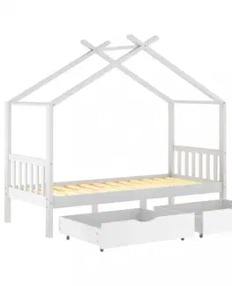 Dětské pokoje Dětská postel 90x200 borovice Dekorhome Tmavě šedá