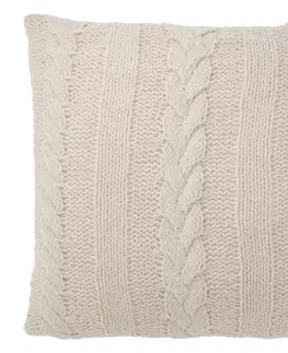 Dekorační polštáře Béžový pletený polštář s výplní Twist - 45*10*45cm J-Line by Jolipa 38816