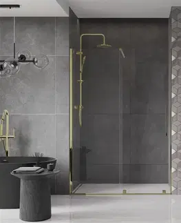 Sprchové kouty MEXEN/S Velar posuvné sprchové dveře 150, transparent, zlatá 871-150-000-01-50