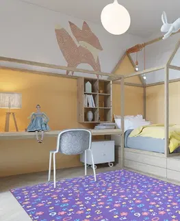 Koberce a koberečky Dywany Lusczow Dětský kusový koberec NUMBERS fialový, velikost 100x300