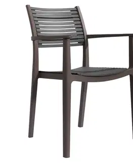 Zahradní židle Stohovatelná židle HERTA Tempo Kondela Hnědá