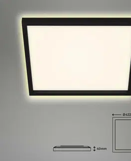 LED stropní svítidla BRILONER Svítidlo LED panel, 42,2 cm, 3000 lm, 22 W, černá BRI 7364-015