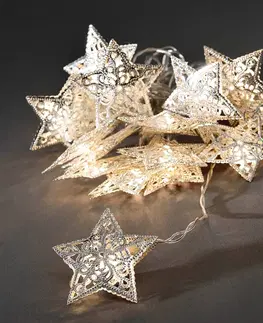Světelné řetězy Konstsmide Christmas Stříbrné hvězdy světelný řetěz 16 LED