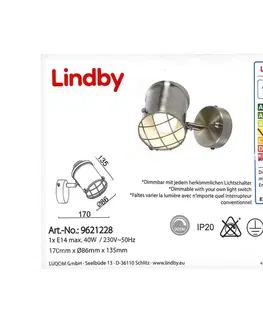 Svítidla Lindby Lindby - LED Stmívatelné nástěnné svítidlo EBBI 1xE14/5W/230V 
