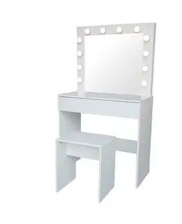 Regály a poličky Kosmetický stolek se zrcadlem Kamila, 140 x 40 x 80 cm