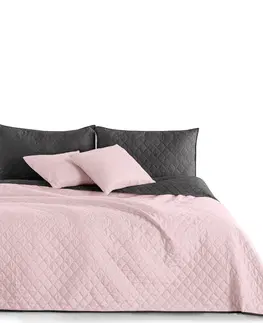 Přehozy Oboustranný přehoz na postel DecoKing Axel růžový/uhlový, velikost 170x210