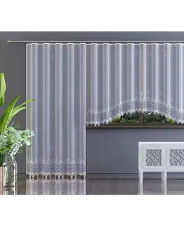 Záclony Hotová záclona nebo balkonový komplet, Amanda, bílá 200 x 250 cm