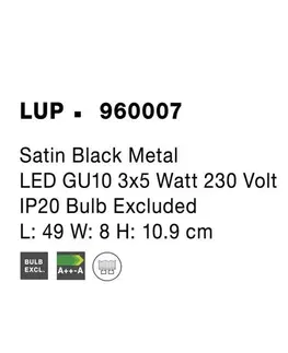 Moderní bodová svítidla NOVA LUCE bodové svítidlo LUP saténový černý kov GU10 3x5W 230V IP20 bez žárovky 960007