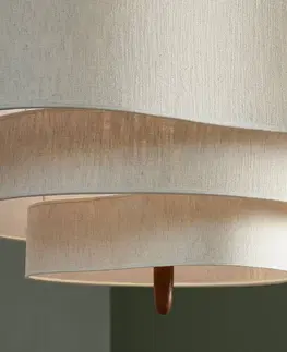 Závěsná světla MARKET SET MARKET SET Oblázková textilní závěsná lampa krémová Ø 78 cm