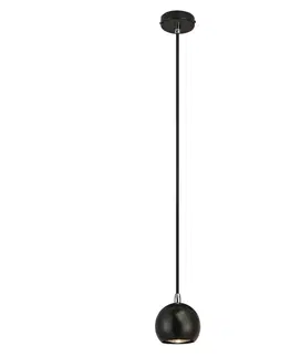 Moderní závěsná svítidla SLV BIG WHITE LIGHT EYE BALL, závěsné svítidlo, LED GU10, černá/chrom, černý textilní kabel, stropní rozeta černá/chrom, 5 W 133490